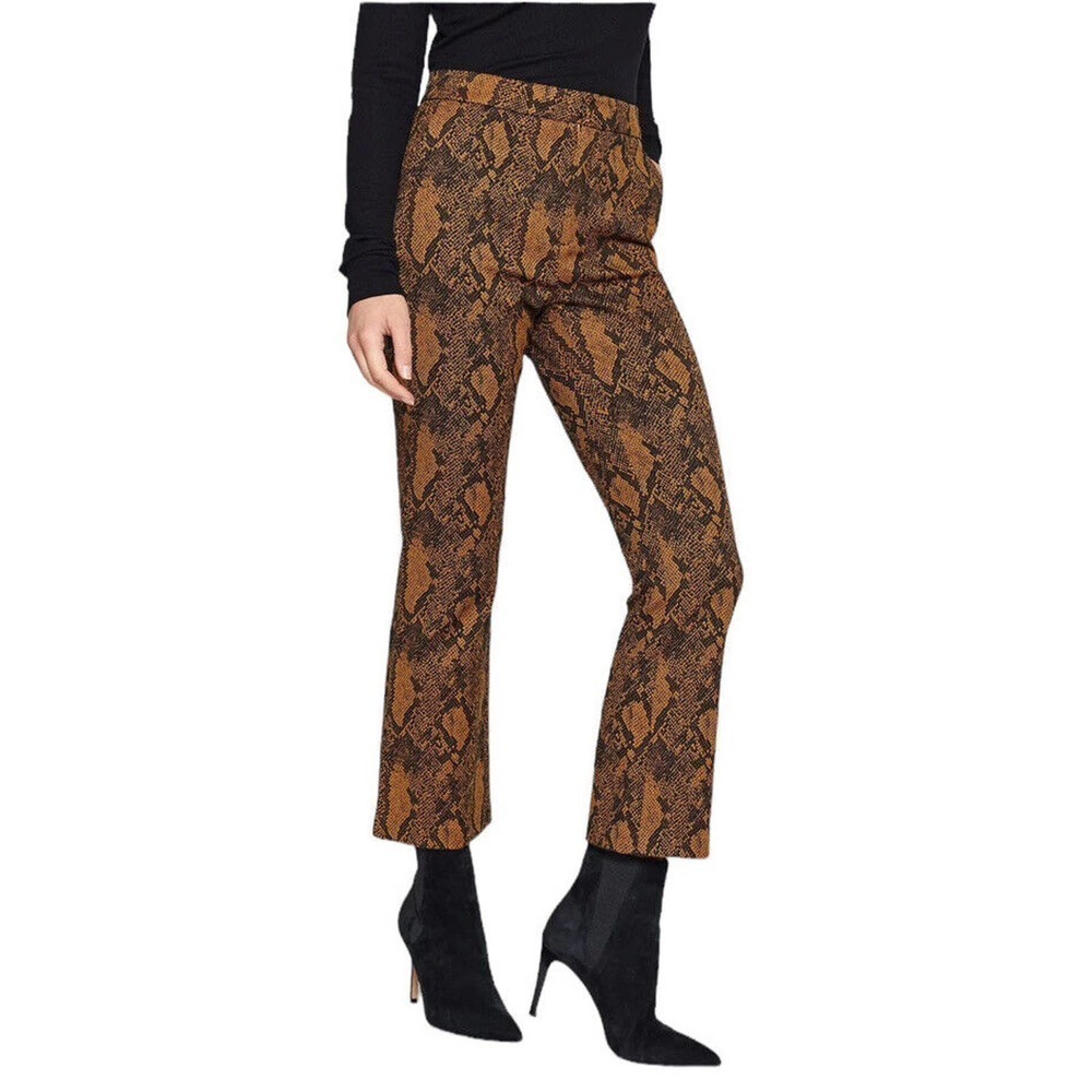 JOIE Womens Pants Size 8 Waist 30 Marcena Snake Print Jacquard Cropped Trouser